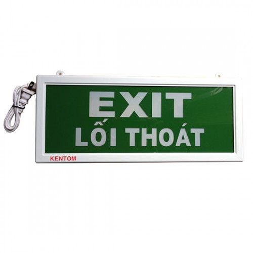 Đèn Exit lối thoát hiểm gắn tường 1 mặt KenTom KT-110