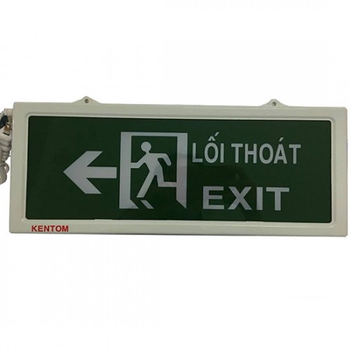 Đèn Exit lối thoát hướng trái gắn tường 2 mặt KenTom KT-620