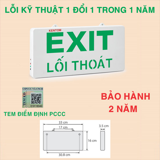 Đèn Exit lối thoát 1 mặt KenTom KT 710 1