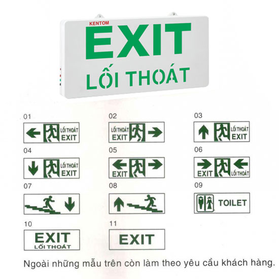 Đèn Exit lối thoát 1 mặt KenTom KT 710 2