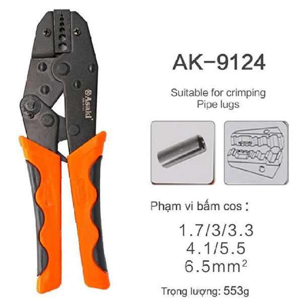 Kìm bấm đầu cosse nổi Asaki AK 9124 1