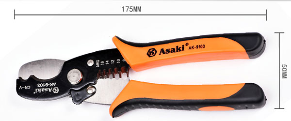 Kìm cắt và tuốt dây điện đa năng 175mm Asaki AK 9103 1