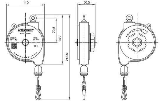 Thông số kỷ thuật Palăng cân bằng kiểu lò xo KOREEL KOSB 1