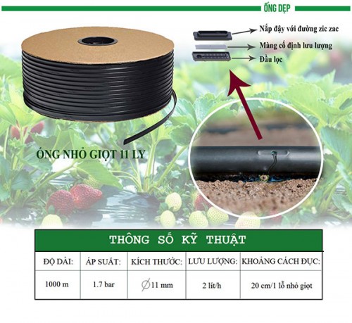 Ống dẹp tưới nhỏ giọt 11 ly