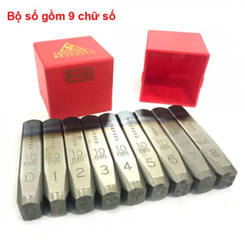 Bộ đóng số ngược 10mm gồm 9 kí tự YC-606-10
