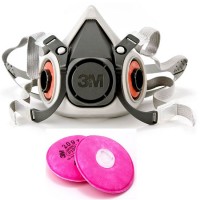 Bộ mặt nạ bảo hộ phòng độc nửa mặt 2 phin lọc 3M 6100 và 2 phin lọc 3M 2091