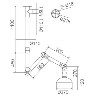 Chụp hút khói bằng nhựa PP 3 khớp nối WJH0604B-1