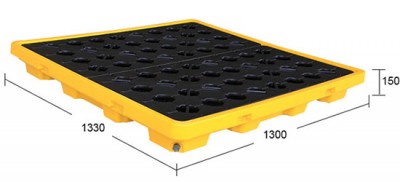 Pallet chứa 4 phuy chống tràn dầu và hóa chất PAL114