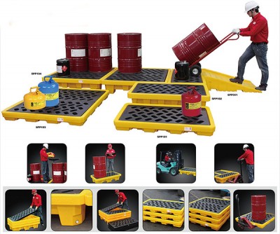 Sàn nhựa chứa phuy chống tràn dầu SYSBEL SPP101 loại 2 phuy