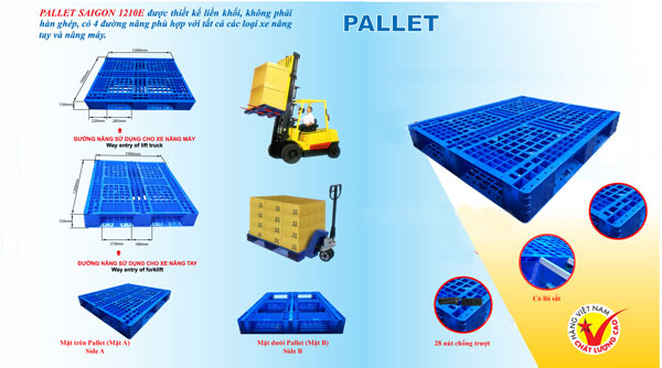 Pallet nhựa dùng kê hàng hóa SG 1210E 2