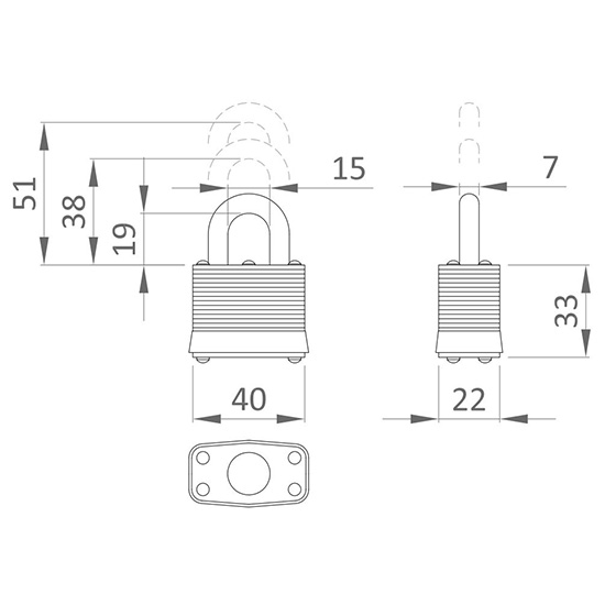 Khóa an toàn bằng thép nhiều lớp Master Lock 3RED 2