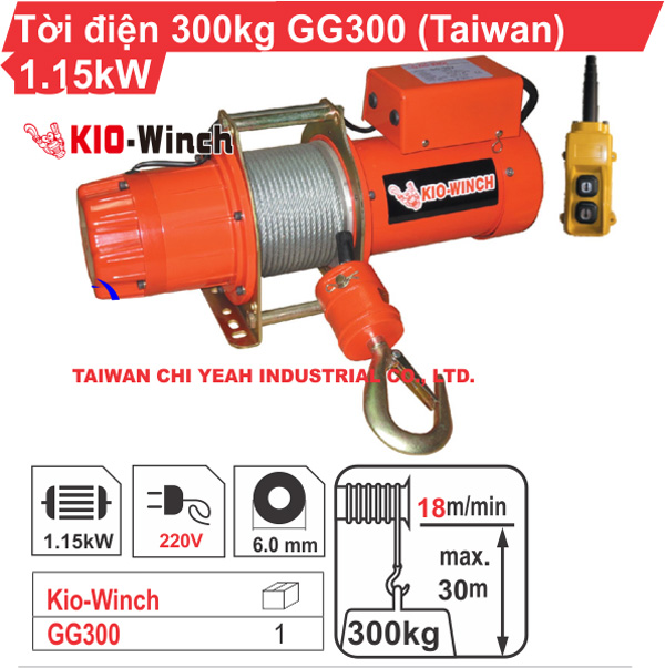 Tời cáp điện KIO Winch GG 300