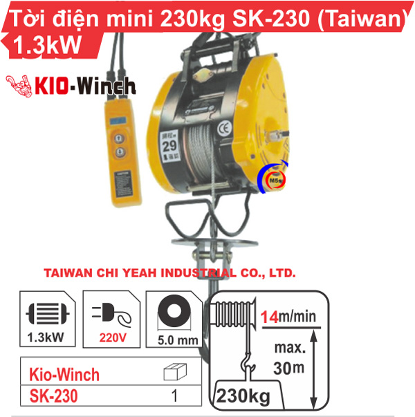 Tời điện 230kg Kio Winch SK 230