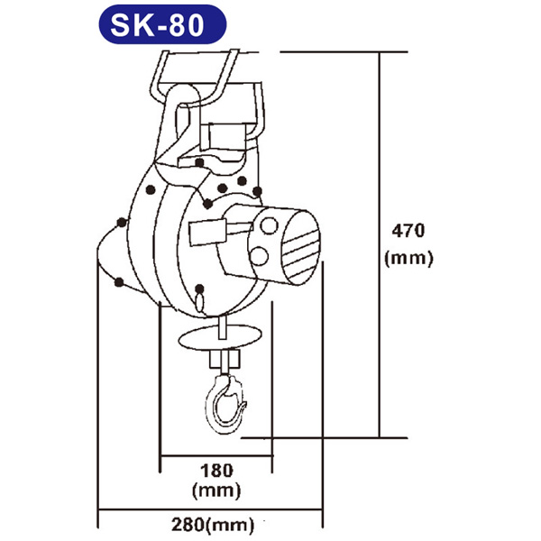 Tời điện 80kg Kio Winch SK 80 2